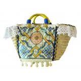SicuLAB - Coffa Ceramic - Sicilian Artisan Handbag - Sicilian Coffa - Luxury High Quality Handicraft Bag