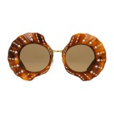 Gucci - Round Sunglasses with Crystals - Limited Edition - Tartarugato - Turtle - Gucci Eyewear