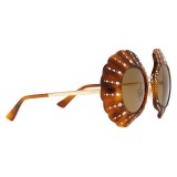 Gucci - Round Sunglasses with Crystals - Limited Edition - Tartarugato - Turtle - Gucci Eyewear