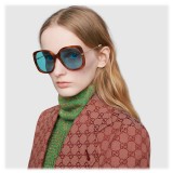 Gucci - Square Acetate Sunglasses - Turtle - Gucci Eyewear