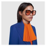 Gucci - Square Acetate Sunglasses - Orange - Gucci Eyewear