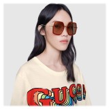 Gucci - Occhiali da Sole Quadrati Oversize - Rosa - Gucci Eyewear