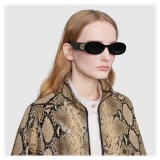 Gucci - Occhiali da Sole Ovali - Nero - Gucci Eyewear