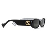 Gucci - Oval Sunglasses - Black - Gucci Eyewear
