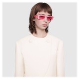 Gucci - Occhiali da Sole Rettangolari - Rosa Fluo - Gucci Eyewear