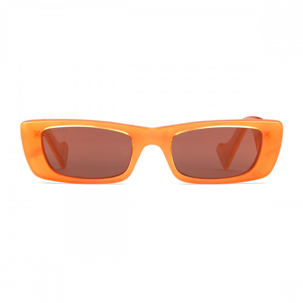 Gucci Rectangular Sunglasses Orange Fluo Gucci Eyewear Avvenice