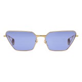 Gucci - Rectangular Sunglasses - Gold Blue - Gucci Eyewear