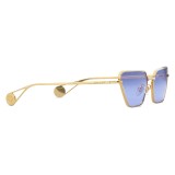 Gucci - Rectangular Sunglasses - Gold Blue - Gucci Eyewear