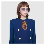 Gucci - Rectangular Sunglasses - Gold Blue - Gucci Eyewear