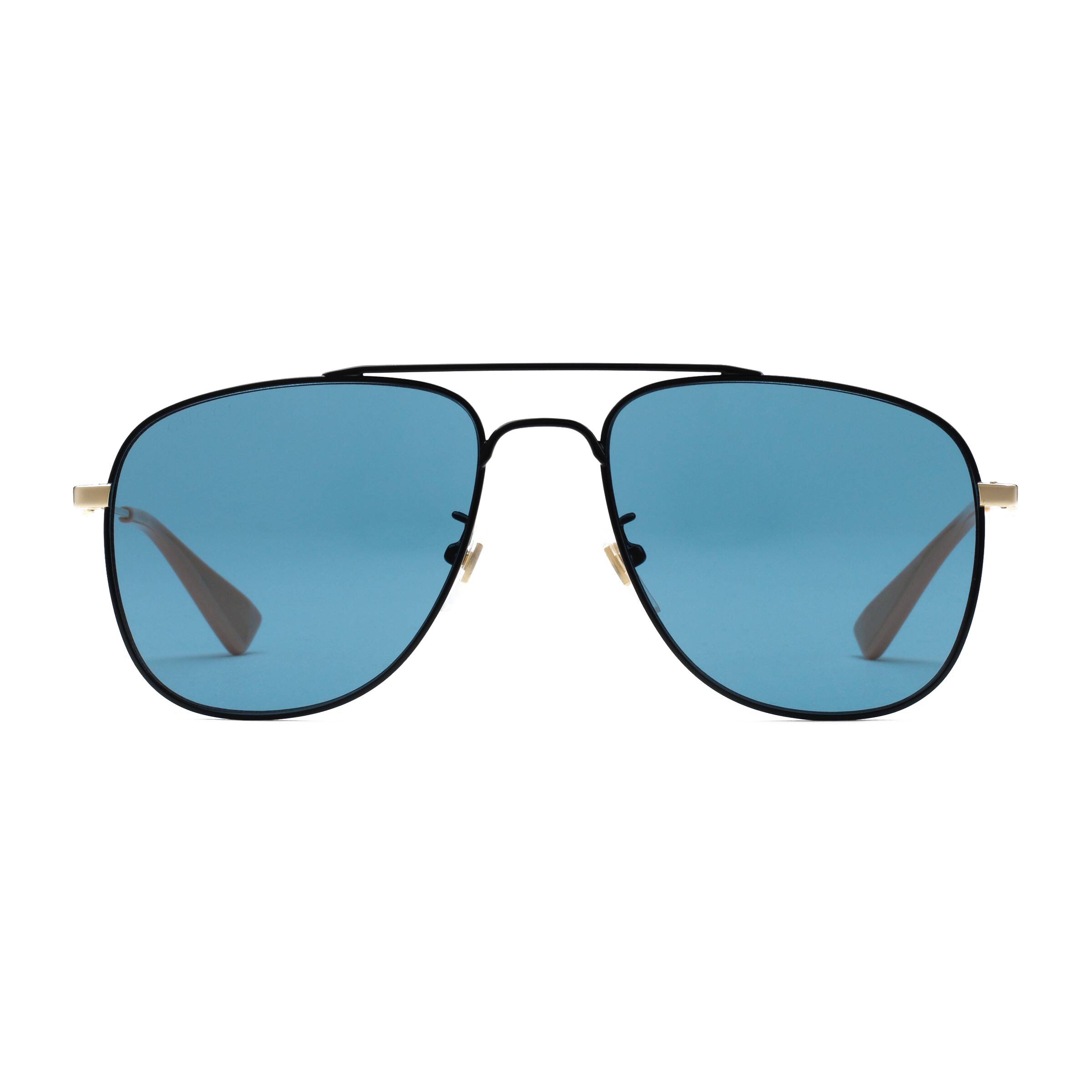 Gucci - Aviator Sunglassed - Black Blue 