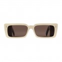 Gucci - Occhiali da Sole Rettangolari in Acetato - Bianco Corno Nero - Gucci Eyewear