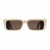 Gucci - Occhiali da Sole Rettangolari in Acetato - Bianco Corno Nero - Gucci Eyewear