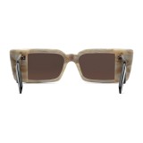 Gucci - Rectangular Acetate Sunglasses - White Horn Black - Gucci Eyewear