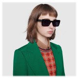 Gucci - Rectangular Acetate Sunglasses - Black - Gucci Eyewear