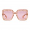 Gucci - Occhiali da Sole Quadrati Oversize con Cristalli - Rosa Chiaro - Gucci Eyewear