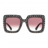 Gucci - Square Acetate Sunglasses with Crystals - Black - Gucci Eyewear