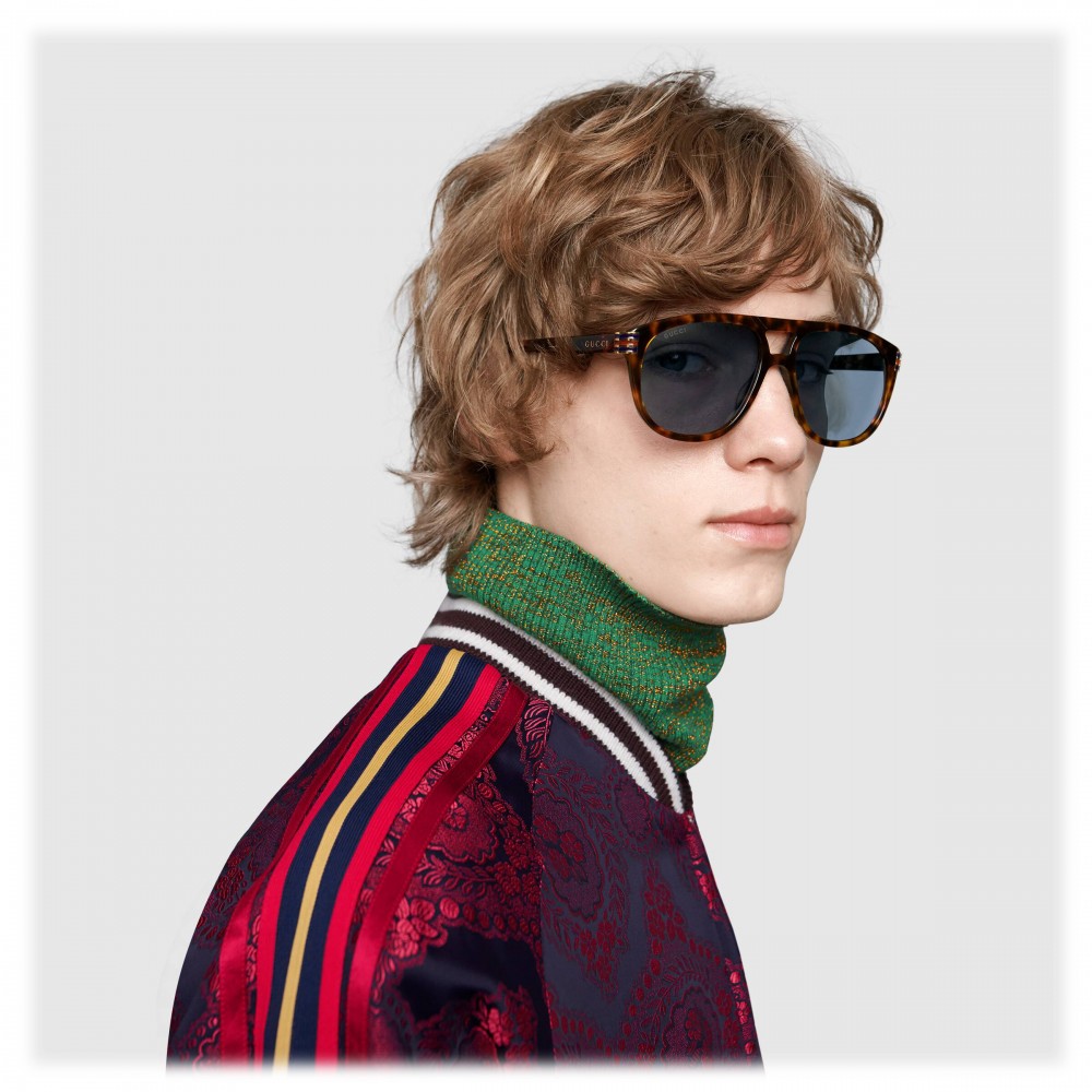 Gucci - Aviator Sunglassed with Web Enamel - Dark Turtle - Gucci ...