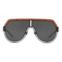 Dolce & Gabbana - Mask Sunglasses DG Logo - Black Orange - Dolce & Gabbana Eyewear