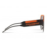 Dolce & Gabbana - Occhiale da Sole a Maschera DG Logo - Nero Arancione - Dolce & Gabbana Eyewear