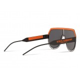 Dolce & Gabbana - Mask Sunglasses DG Logo - Black Orange - Dolce & Gabbana Eyewear