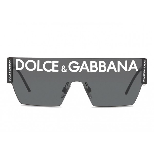 Dolce & Gabbana - Occhiale da Sole a Maschera DG Logo - Nero - Dolce & Gabbana Eyewear