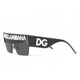 Dolce & Gabbana - Occhiale da Sole a Maschera DG Logo - Nero - Dolce & Gabbana Eyewear