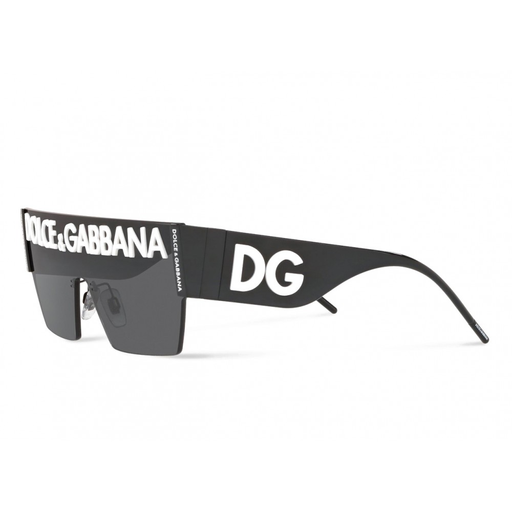 Dolce & Gabbana - Mask Sunglasses DG Logo - Black - Dolce & Gabbana ...