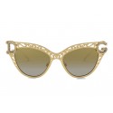 Dolce & Gabbana - Cat Eye Sunglasses Devotion - Gold Barocco - Dolce & Gabbana Eyewear
