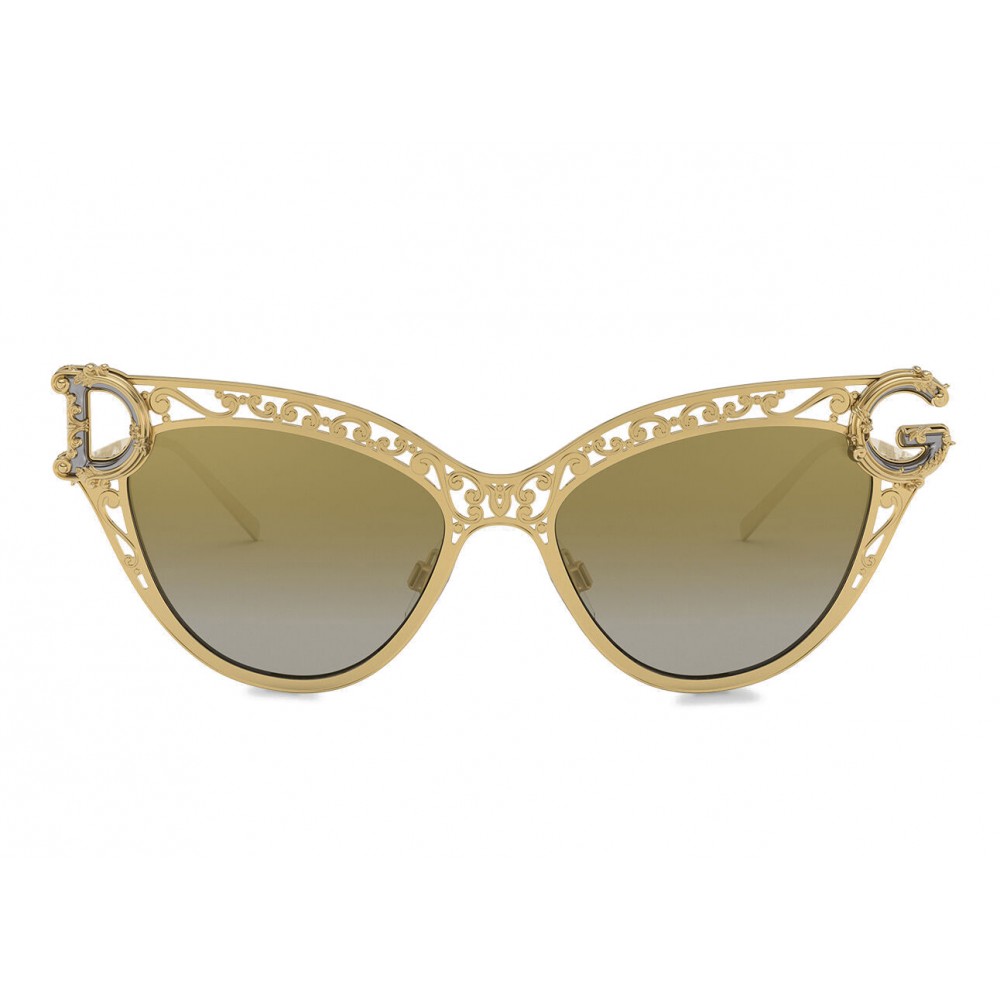 Dolce & Gabbana - Cat Eye Sunglasses Devotion - Gold Barocco - Dolce ...