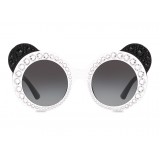 Dolce & Gabbana - Occhiale da Sole Rotondi DG Fashion Panda - Nero e Bianco con Strass - Dolce & Gabbana Eyewear