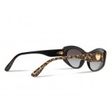 Dolce & Gabbana - Cat Eye Devotion Sunglasses - Damasco Glitter Black - Dolce & Gabbana Eyewear