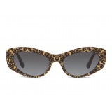 Dolce & Gabbana - Cat Eye Devotion Sunglasses - Damasco Glitter Black - Dolce & Gabbana Eyewear