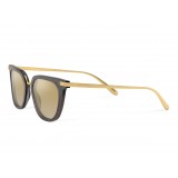 Dolce & Gabbana - Occhiale da Sole Classic Plaque Logo - Pois Dorati su Nero - Dolce & Gabbana Eyewear