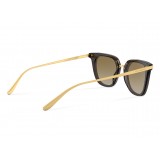 Dolce & Gabbana - Occhiale da Sole Classic Plaque Logo - Pois Dorati su Nero - Dolce & Gabbana Eyewear