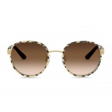 Dolce & Gabbana - Occhiale da Sole Rotondi Print Family - Leo Glitter - Dolce & Gabbana Eyewear