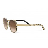 Dolce & Gabbana - Occhiale da Sole Rotondi Print Family - Leo Glitter - Dolce & Gabbana Eyewear