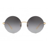 Dolce & Gabbana - Round Sunglasses Plaque Logo - Black Gold - Dolce & Gabbana Eyewear