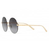 Dolce & Gabbana - Round Sunglasses Plaque Logo - Black Gold - Dolce & Gabbana Eyewear