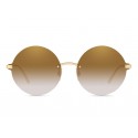 Dolce & Gabbana - Occhiale da Sole Rotondi Plaque Logo - Oro - Dolce & Gabbana Eyewear