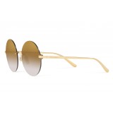 Dolce & Gabbana - Round Sunglasses Plaque Logo - Gold - Dolce & Gabbana Eyewear