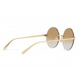 Dolce & Gabbana - Round Sunglasses Plaque Logo - Gold - Dolce & Gabbana Eyewear