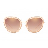 Dolce & Gabbana - Cat Eye Devotion Sunglasses with Lace - Rose Gold - Dolce & Gabbana Eyewear