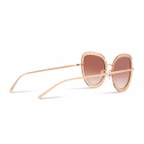 Dolce & Gabbana - Cat Eye Devotion Sunglasses with Lace - Rose Gold - Dolce & Gabbana Eyewear