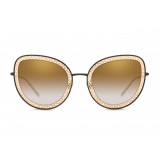 Dolce & Gabbana - Cat Eye Devotion Sunglasses with Lace - Gold Black - Dolce & Gabbana Eyewear
