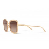 Dolce & Gabbana - Square Devotion Sunglasses with Lace - Gold - Dolce & Gabbana Eyewear