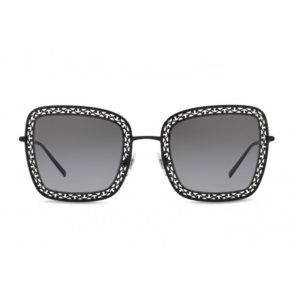 Dolce & Gabbana - Square Devotion Sunglasses with Lace - Black - Dolce & Gabbana Eyewear