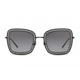 Dolce & Gabbana - Occhiale da Sole Devotion Quadrati con Merletto - Nero - Dolce & Gabbana Eyewear