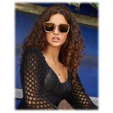 Dolce & Gabbana - Occhiale da Sole Devotion Quadrati con Merletto - Nero Oro - Dolce & Gabbana Eyewear