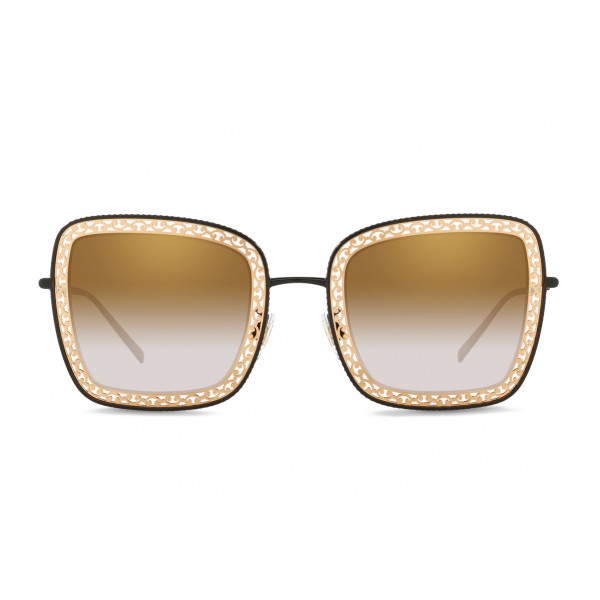 Dolce & Gabbana - Square Devotion Sunglasses with Lace - Black & Gold ...