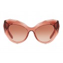 Dolce & Gabbana - Occhiale da Sole Cat Eye Stones & Logo Plaque - Rosa Specchiato - Dolce & Gabbana Eyewear